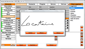 Signature sur l' écran tactile